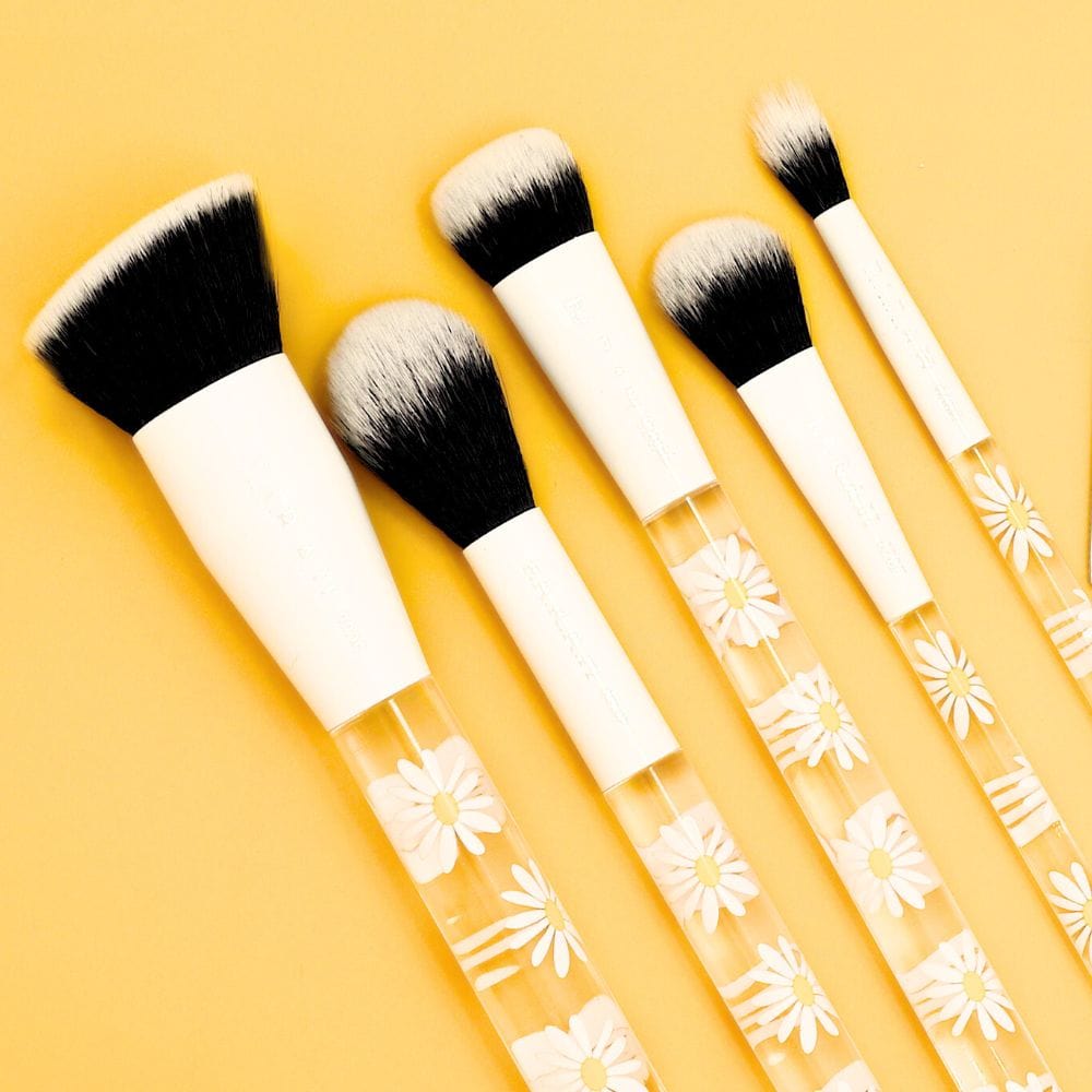 5pcs Professional Paint Brushes Set Rose Gold Wooden Handle